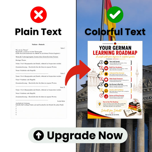 Upgrade To 1000+ Colorful German Student Notes [One Time Offer]